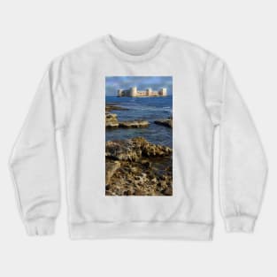 Turkish Mediterranean coast is Kizkalesi girl castle Crewneck Sweatshirt